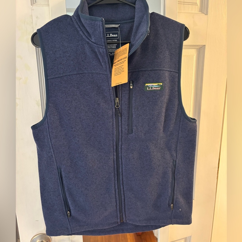 L.L. Bean Navy Sweater Fleece Vest